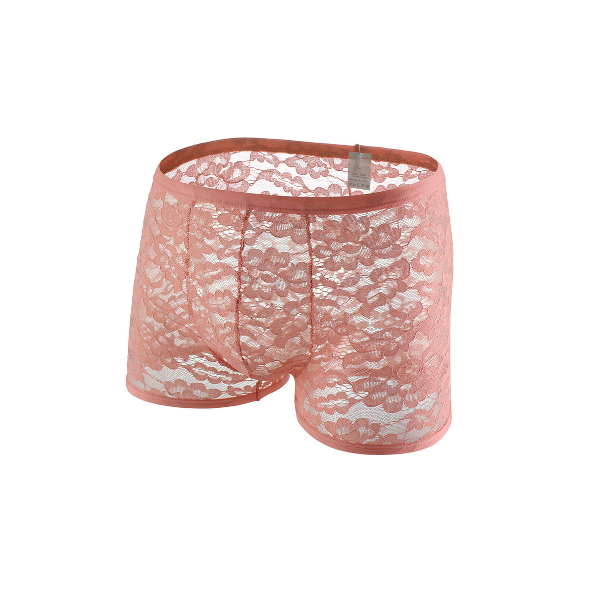 Men's Sexy Lace Pattern Mesh Black Thong Briefs